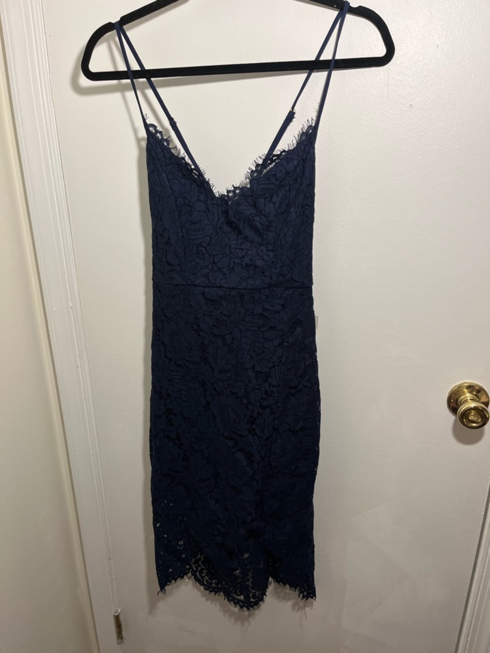 Lulu's Flirting with Desire Navy Blue Lace Bodycon Dress NWT - Picture 6 of 13